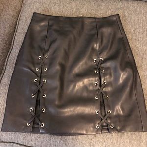 Black leather skirt